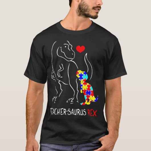Rätsel Sped Autismus Lehrer Saurus Rex Dinosaurier T-Shirt (Vorderseite)