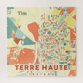 Rätsel: Terre Haute Indiana Karte Puzzle Farbige