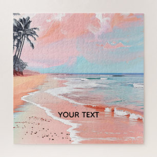 RÄTSEL: Tropischer Pastell-Sonnenuntergang Strand Puzzle