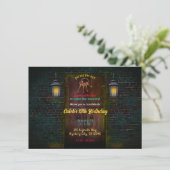 Rätsel-Tür-Raum Escape Geburtstagsparty Einladung (Stehend Vorderseite)