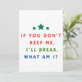 Rätsel und Antworten Einladung (Stehend Vorderseite)