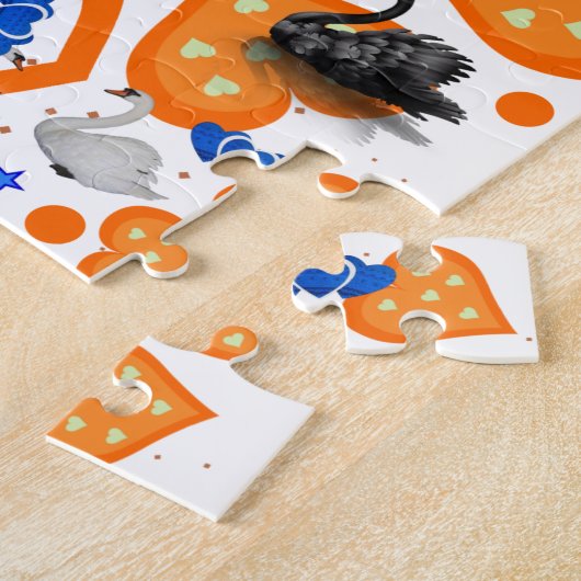 Rätsel Weiße und Schwarze Schwäne hören Sterne Puzzle (Seite)