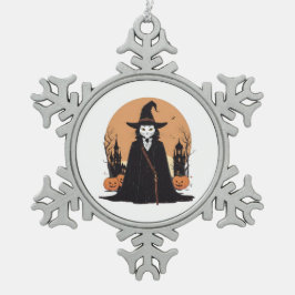 rätselhafte Katze Schneeflocken Zinn-Ornament