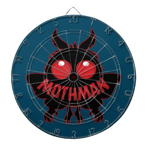Rätselhafte Mothman-Silhouette mit roten Augen Dartscheibe