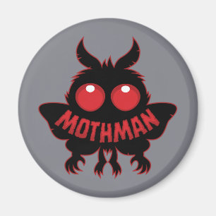 Rätselhafte Silhouette des Mothman mit roten Augen Magnet
