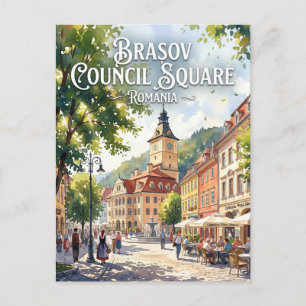 Ratsplatz Brașov Rumänien Postkarte