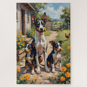 Ratt Terrier Farm Garten Kunst Puzzle