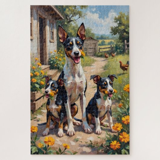 Ratt Terrier Farm Garten Kunst Puzzle (Vertikal)
