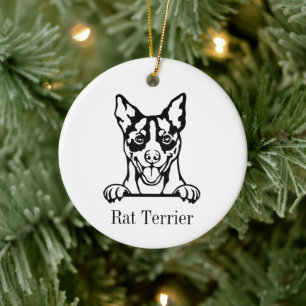 Ratt Terrier Hund personalisierter Haustier-Schmuc Keramik Ornament