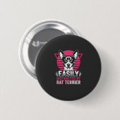 Ratt Terrier leicht abgelenkt Retro-Hund Button (Vorne & Hinten)