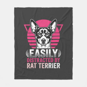 Ratt Terrier leicht abgelenkt Retro-Hund Fleecedecke