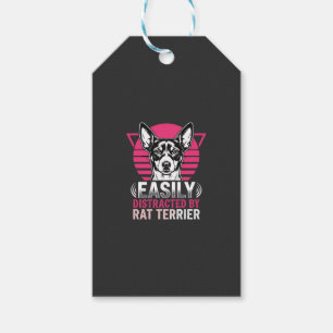 Ratt Terrier leicht abgelenkt Retro-Hund Geschenkanhänger