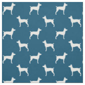 Ratt Terrier Silhouetten Blau-Weiß-Muster Stoff (Muster)