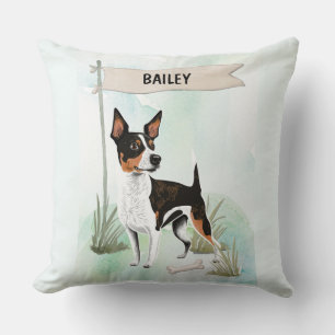 Ratt Terrier Wasserfarbe Personalisierter Hund Kissen