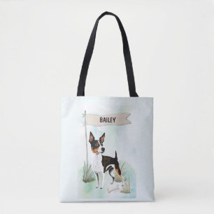 Ratt Terrier Wasserfarbe Personalisierter Hund Tasche