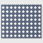 Rattan Basketweave Muster für Navy und White Summe Geschenkpapier (Flach)