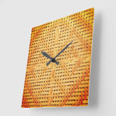 Rattan Weave Quadratische Wanduhr (Winkel)