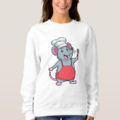 Ratte als Koch mit Cooking Schürze & Spoon Sweatshirt (Vorderseite)
