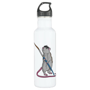 Ratte als Maler mit Pinsel Edelstahlflasche