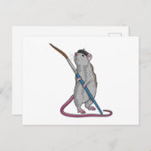Ratte als Maler mit Pinsel Postkarte (Vorne/Hinten)