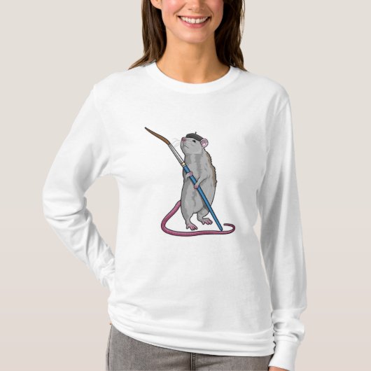 Ratte als Maler mit Pinsel T-Shirt (Vorderseite)