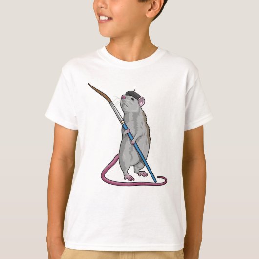 Ratte als Maler mit Pinsel T-Shirt (Vorderseite)