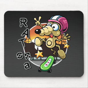 Ratte auf einem Skateboard Mousepad