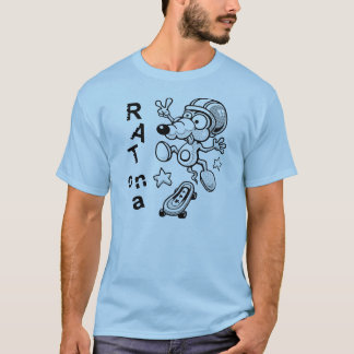 Ratte auf einem Skateboard-T - Shirt