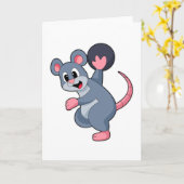 Ratte beim Bowling mit Bowlingkugel Karte (Gelbe Blume)