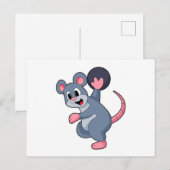 Ratte beim Bowling mit Bowlingkugel Postkarte (Vorne/Hinten)