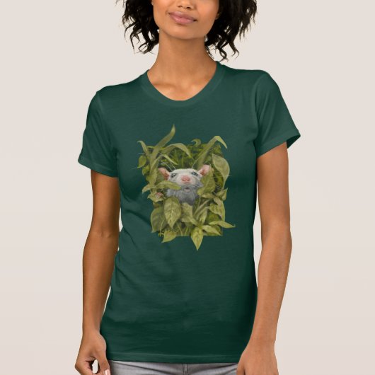 Ratte, die aus Blätterunkraut-Holz-T - Shirt (Vorderseite)
