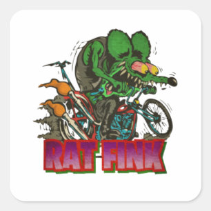 Ratte Fink Vintage Quadratischer Aufkleber
