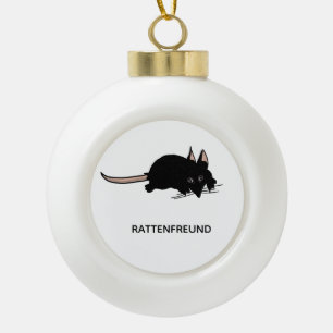 Ratte Keramik Kugel-Ornament