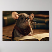 Ratte liest ein Buch Poster (Vorne)