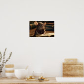 Ratte liest ein Buch Poster (Küche)