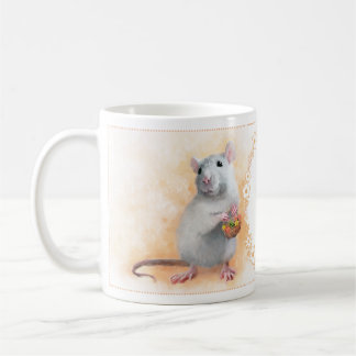 Ratte mit Blumen Kaffeetasse