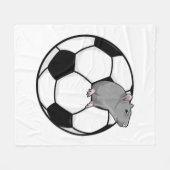 Ratte mit Fußball Fleecedecke (Vorderseite (Horizontal))