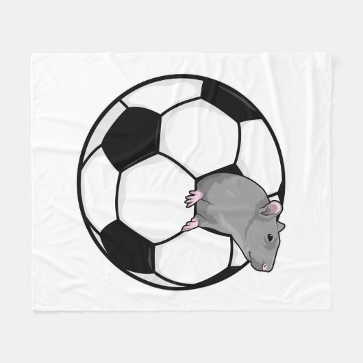 Ratte mit Fußball Fleecedecke (Vorderseite (Horizontal))