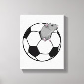 Ratte mit Fußball Leinwanddruck (Vorderseite)
