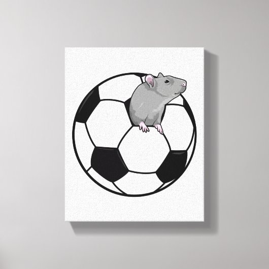 Ratte mit Fußball Leinwanddruck (Vorderseite)