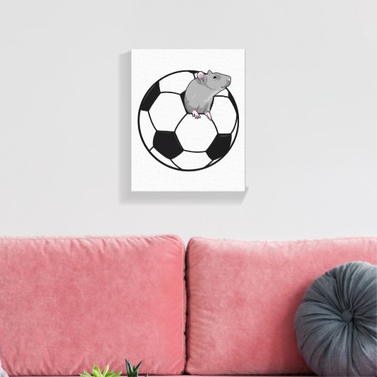Ratte mit Fußball Leinwanddruck (Insitu (Wohnzimmer))