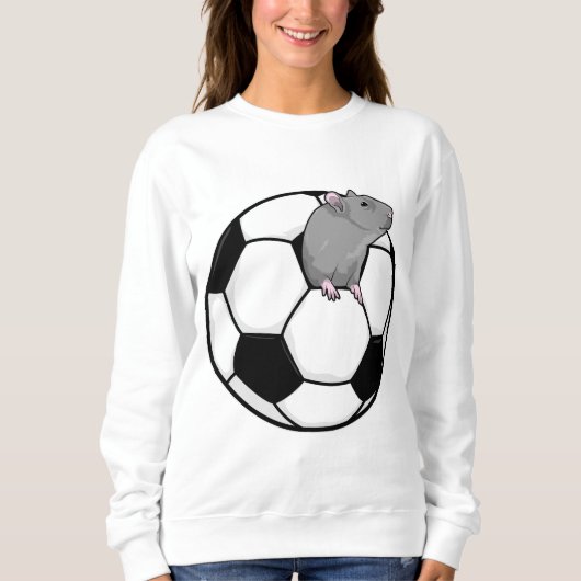 Ratte mit Fußball Sweatshirt (Vorderseite)