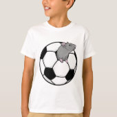 Ratte mit Fußball T-Shirt (Vorderseite)