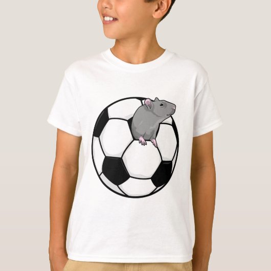Ratte mit Fußball T-Shirt (Vorderseite)