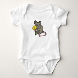 Ratte mit gelber Blume Baby Strampler