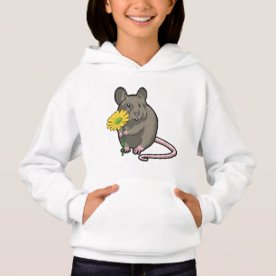 Ratte mit gelber Blume Hoodie