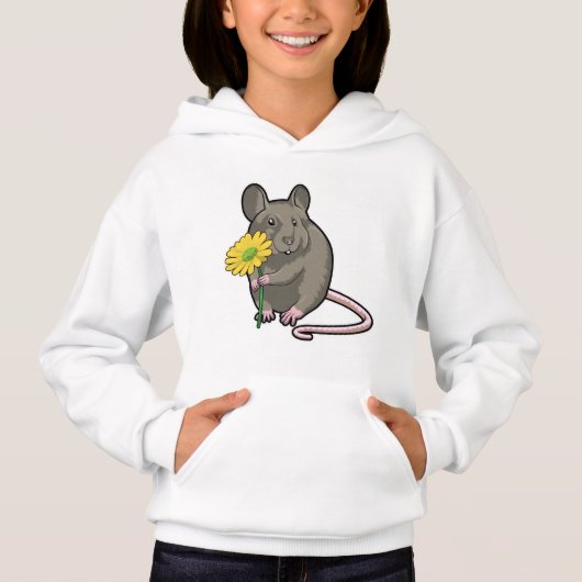 Ratte mit gelber Blume Hoodie (Vorderseite)