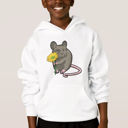 Ratte mit gelber Blume Hoodie (Vorderseite)
