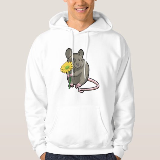 Ratte mit gelber Blume Hoodie (Vorderseite)