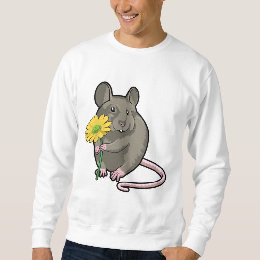 Ratte mit gelber Blume Sweatshirt (Vorderseite)